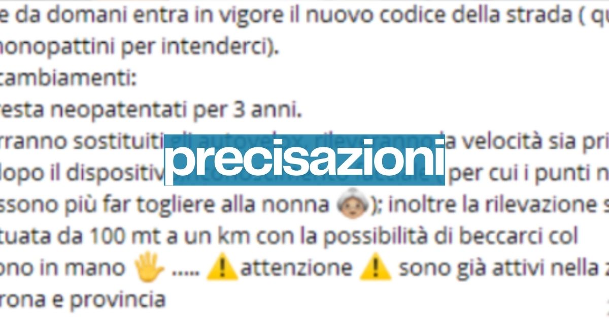 Il nuovo codice della strada non parte domani, facciamo chiarezza