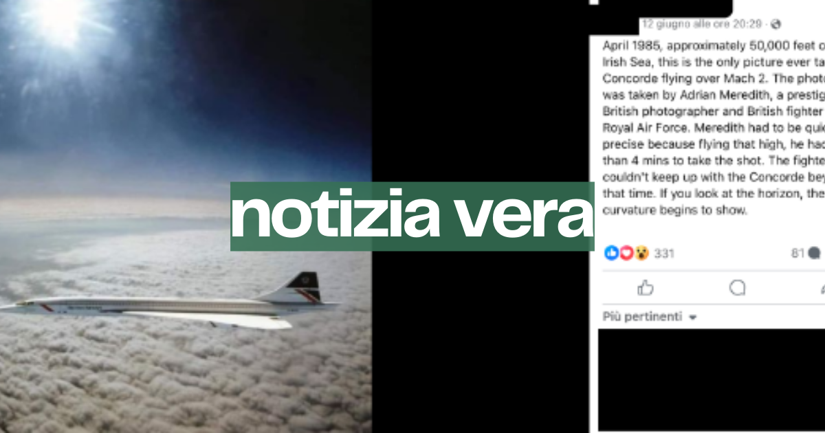 La foto del Concorde a velocità supersonica mostra la curvatura terrestre (ma i terrapiattisti non ci credono)