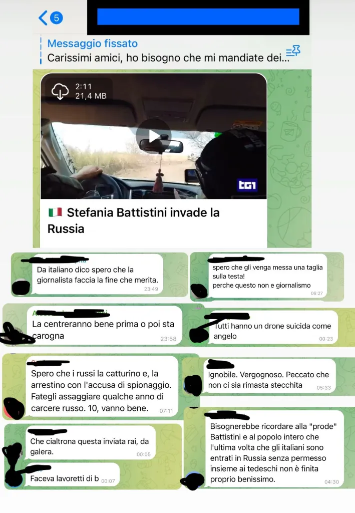 La giornalista Stefania Battistini è sotto attacco da troll e hater dei canali Telegram filorussi - Screenshots da X