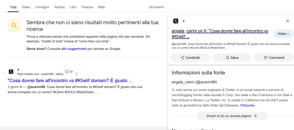 Dalla ricerca di Google