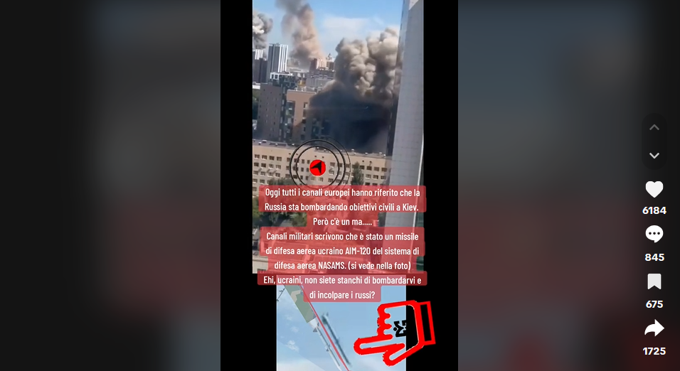 Il missile che ha colpito l'ospedale a Kiev era russo: e Telegram e TikTok non sono "fonti militari"