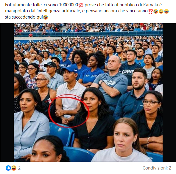 La foto del pubblico di Kamala Harris creato con AI non è di Kamala Harris