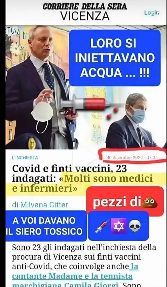 La bufala dei "medici che si iniettavano acqua" è l'esatto opposto dell'articolo citato