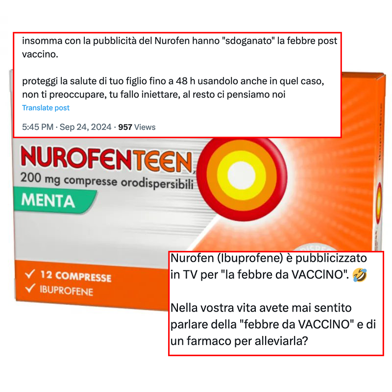 Il popolo della Rete scopre il Nurofen per la febbre da vaccino: segue complotto