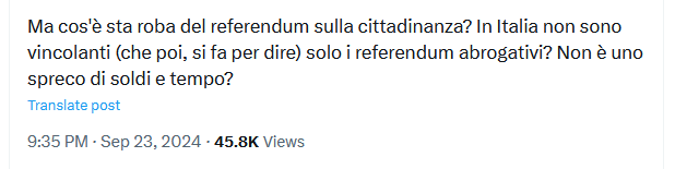 Spiacente "noreferendum": il referendum sulla cittadinanza è abrogativo