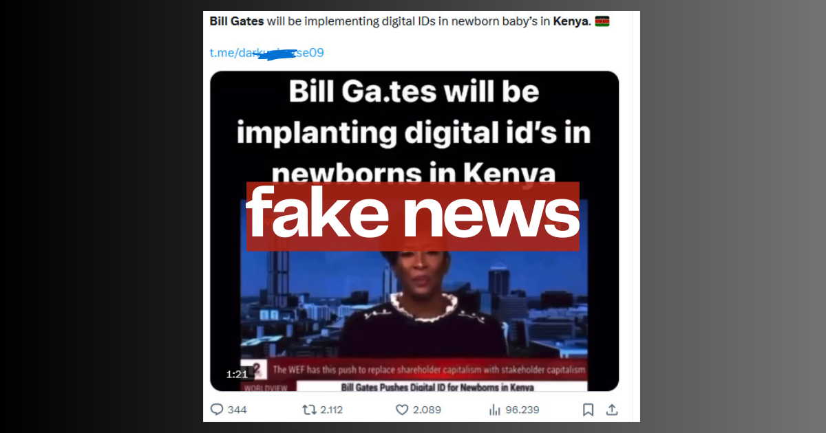 Non è vero che Bill Gates vuole impiantare ID digitali nei bambini in Kenya