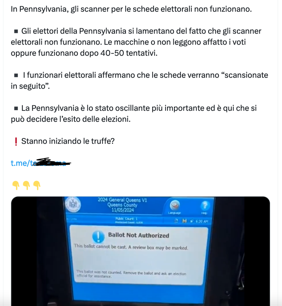 I problemi tecnici degli scanner in Pennsylvania non significano brogli