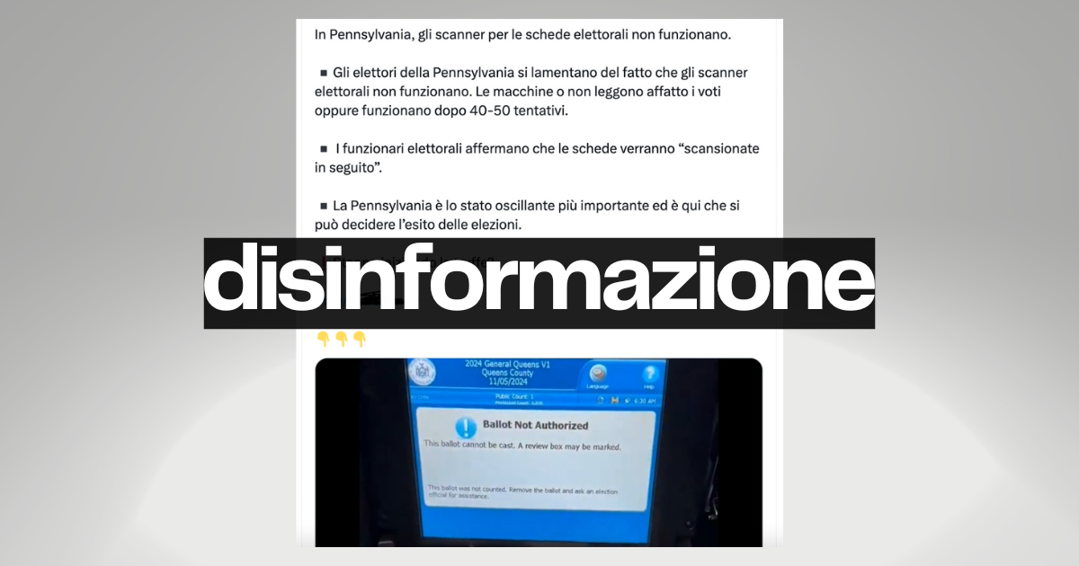 I problemi tecnici degli scanner in Pennsylvania non significano brogli