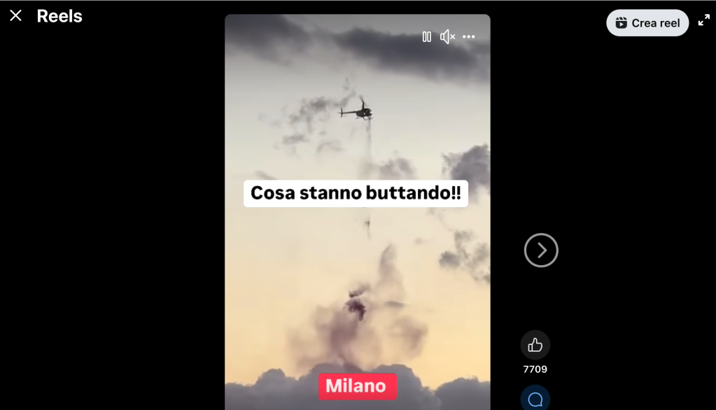 Questo non è un elicottero a Milano che sparge scie chimiche