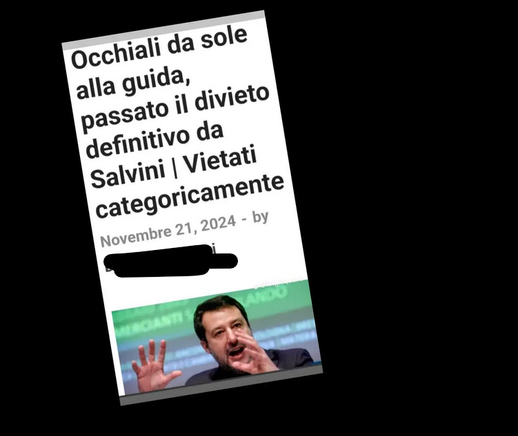 Il ritorno della bufala del divieto di occhiali da sole in macchina